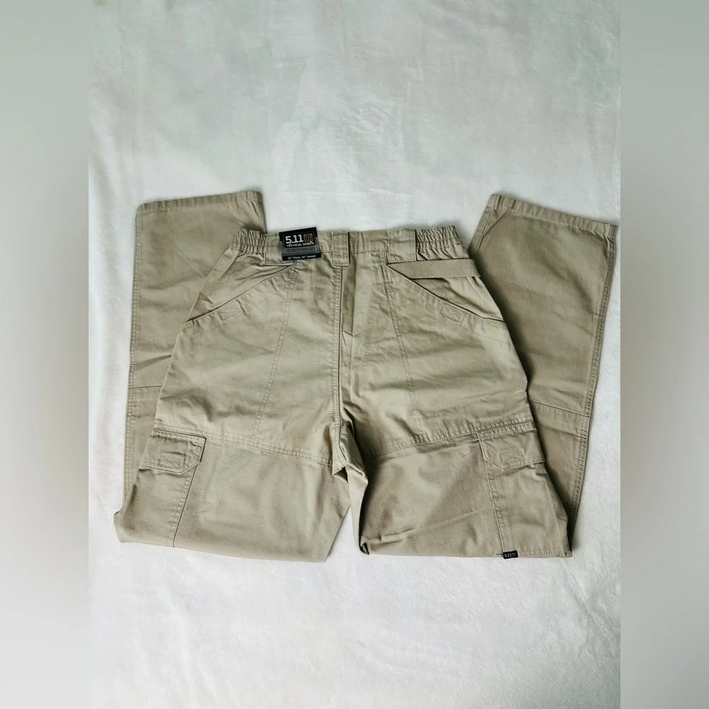 5.11 Tactical Series Men's Beige 100% Cotton Canvas Cargo Pants Size 32”x32” - Picture 5 of 7